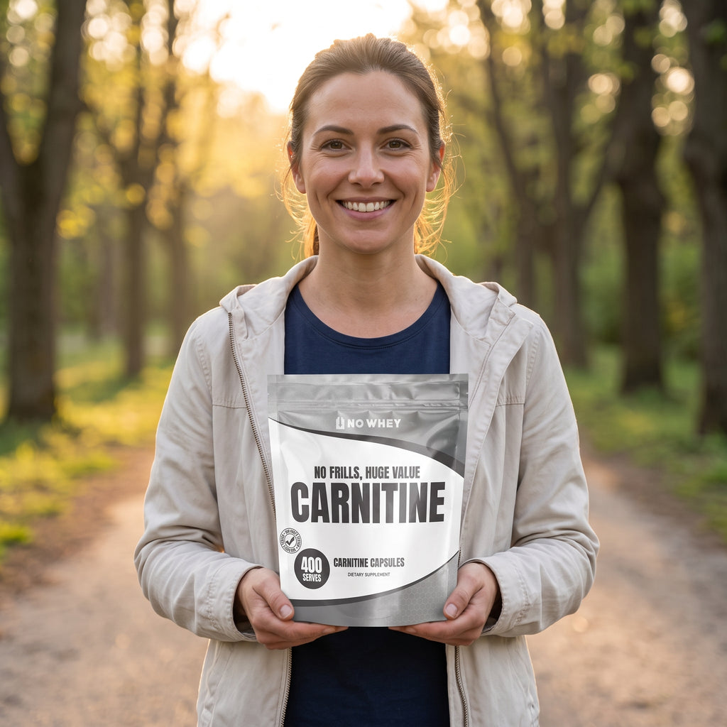 NoWhey Carnitine 400 Capsules outdoors after training