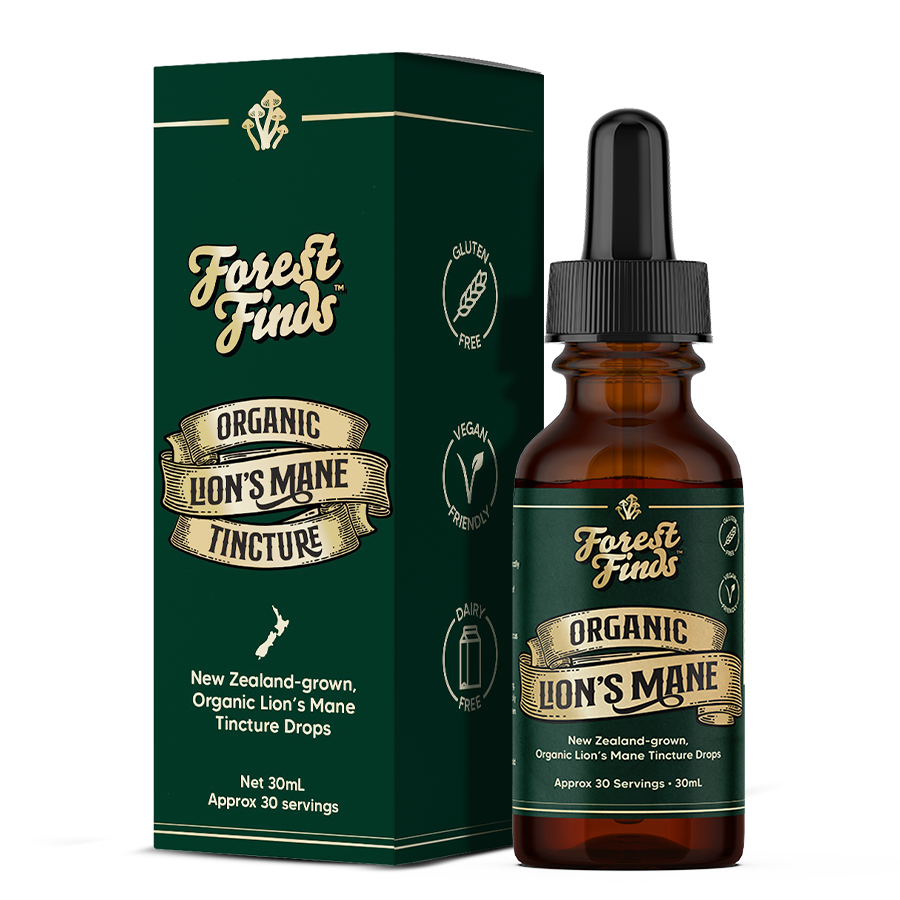 NoWhey Naturals NZ Lion’s Mane Tincture 30ml bottle and box