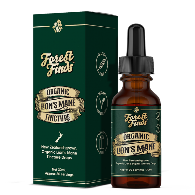 NoWhey Naturals NZ Lion&rsquo;s Mane Tincture 30ml amber dropper bottle