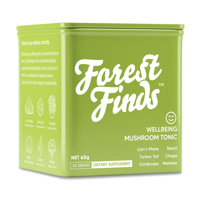 NoWhey Naturals Wellbeing Mushroom Tonic 30 serves metal tin