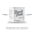 Two mushroom extracts per half-teaspoon serve, 1,000mg each