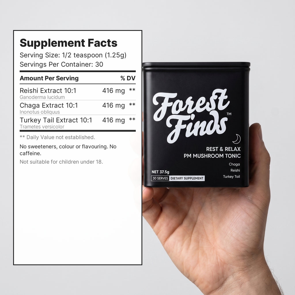 PM Mushroom Tonic supplement facts panel