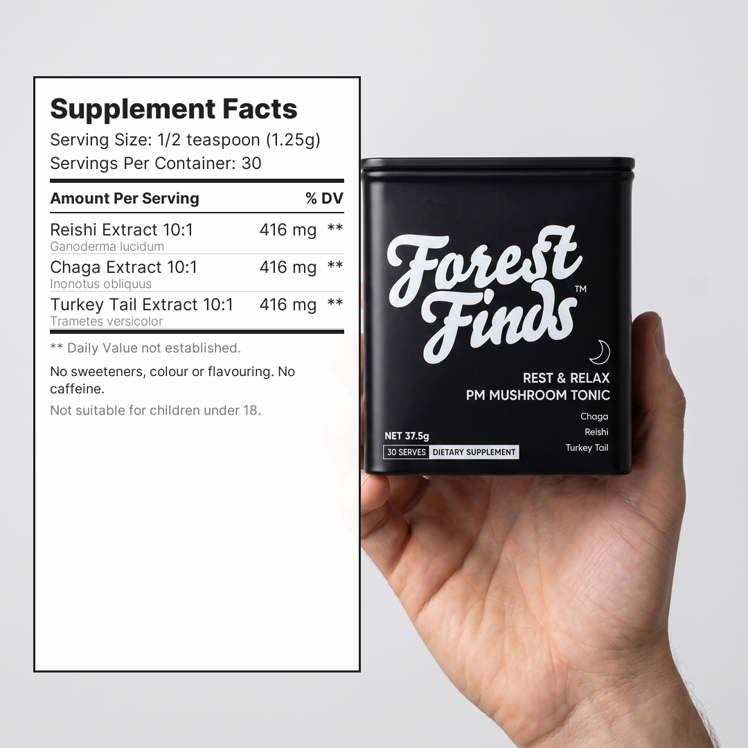 PM Mushroom Tonic supplement facts panel