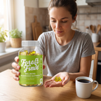 Wellbeing Mushroom Gummies taken in the morning with coffee