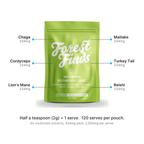 Six mushroom extracts per half-teaspoon serve, 334mg each