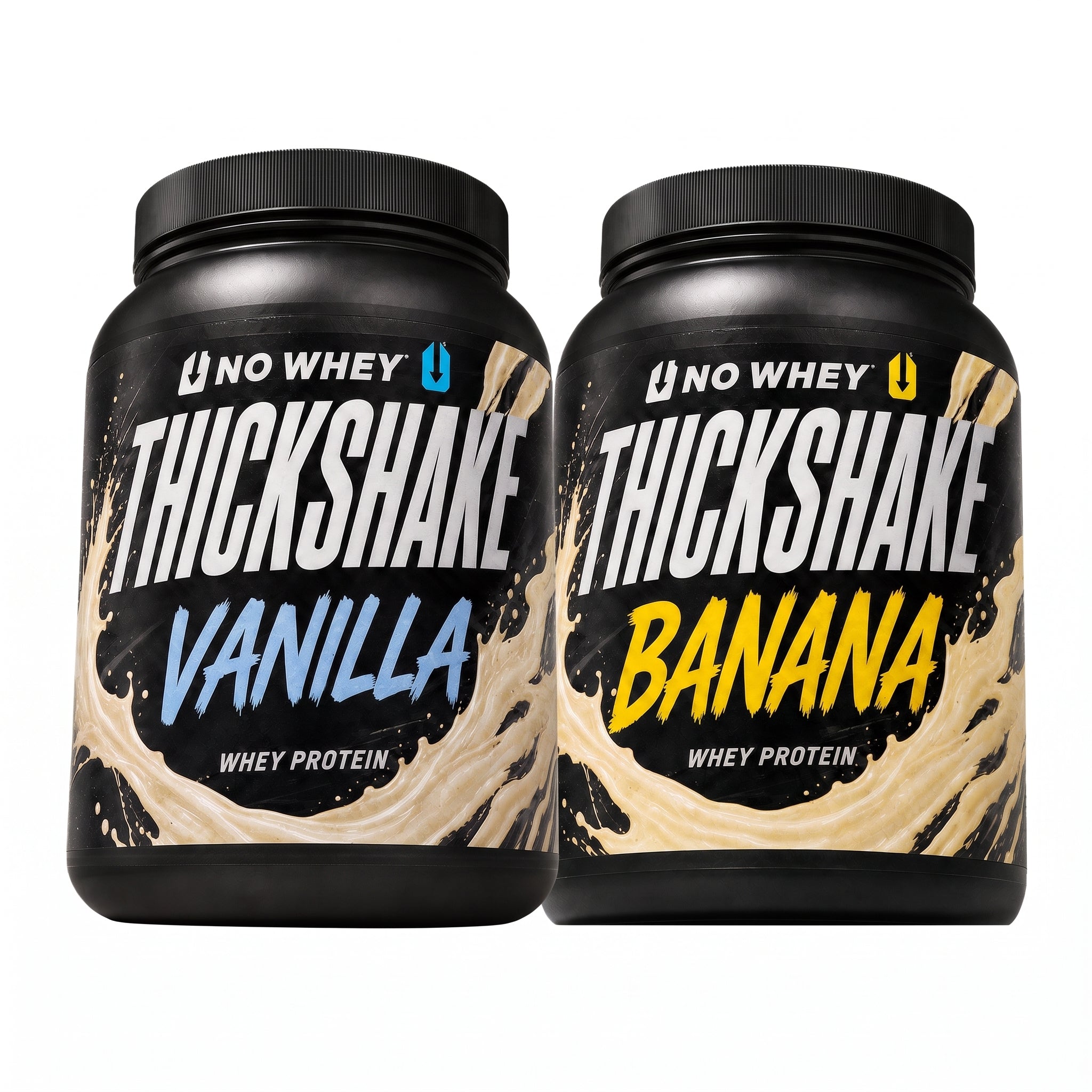 NoWhey Thickshake Vanilla + Banana tub pair